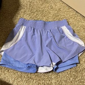 Purple athletic shorts